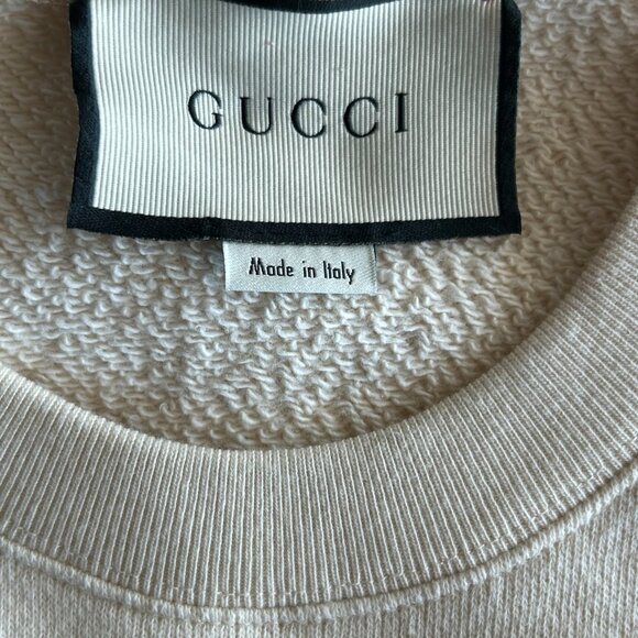 Gucci White & Multicolor Interlocking GG Varsity Logo Sweater - Picture 3 of 7